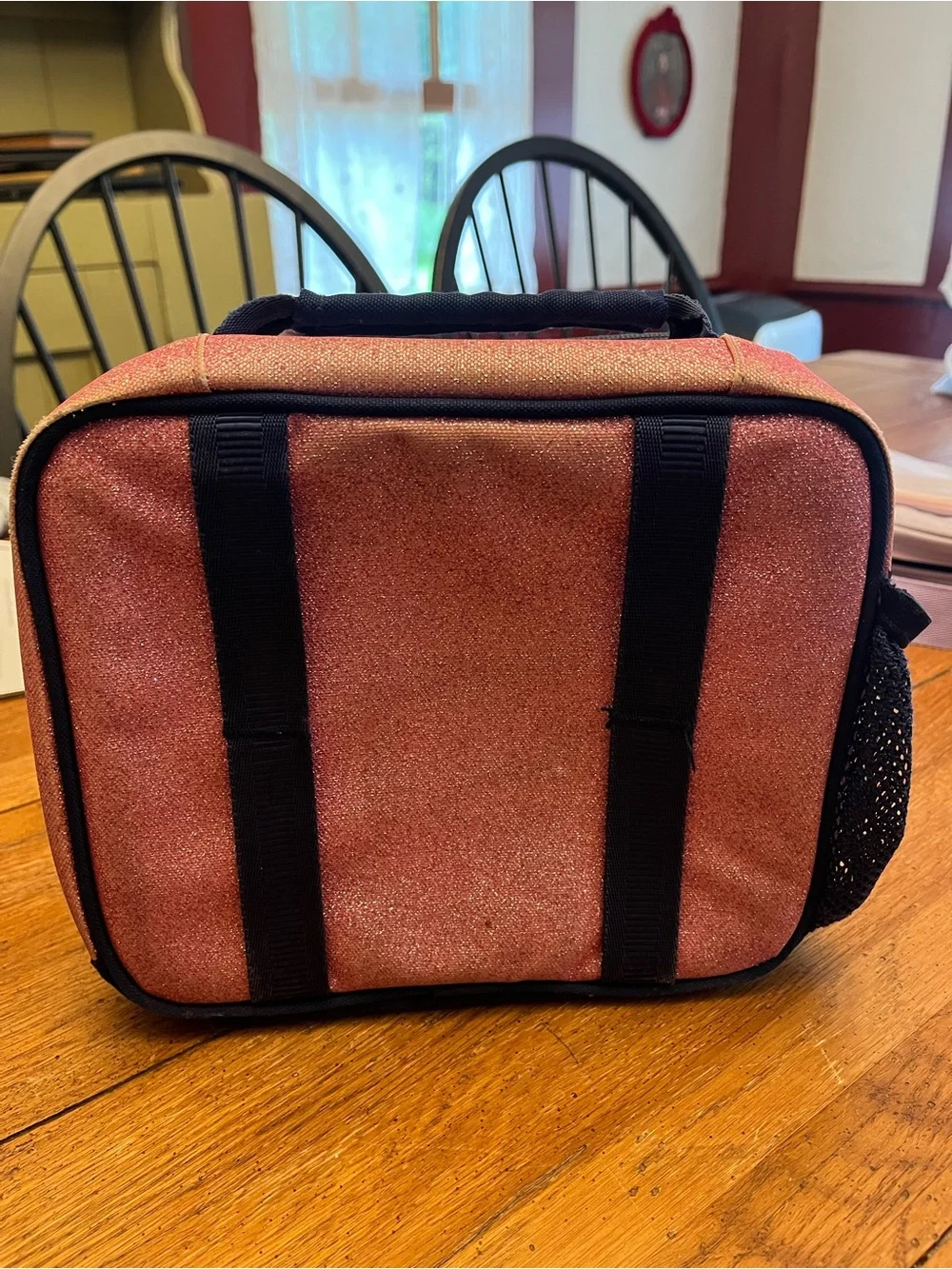Personalized Abigail Ombre Glitter Lunch Tote - Pink to blue